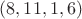 $(8,11,1,6)$