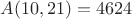 $A(10,21)=4624$