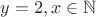 $y=2,x\in\mathbb N$