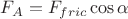 $F_A=F_{fric} \cos \alpha$