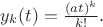 $y_k(t)=\frac{(at)^k}{k!}.$