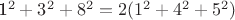 1^2+3^2+8^2 = 2(1^2+4^2+5^2)
