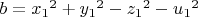 $b={x_1}^2+{y_1}^2-{z_1}^2-{u_1}^2$