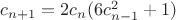 $c_{n+1} = 2 c_n (6c_{n-1}^2+1)$