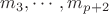 $m_3,\cdots,m_{p+2}$