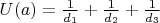 $U(a)=\frac{1}{d_1}+\frac {1}{d_2}+\frac {1}{d_3}$