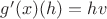 $g'(x)(h) = hv$