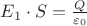 $E_1\cdot S=\frac{Q}{\varepsilon_0}$