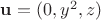 $\mathbf u=(0, y^2, z)$