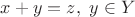 $x+y=z, \ y\in Y$