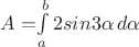 $A=$$\int\limits_a^b 2sin3\alpha\,d\alpha$