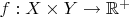 $f:X\times Y\to\mathbb{R}^+$