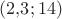 $(2{,}3;14)$ $(2{,}3;14)$