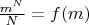 $\frac{m^N}N=f(m)$