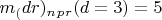 $ m_(dr)_n _p_r (d=3)=5  $