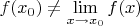 $f(x_0)\neq\lim\limits_{x\to x_0}f(x)$