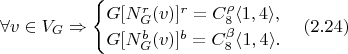 $$\forall v \in V_G \Rightarrow
		\begin{cases}
			G[N_G^r(v)]^r = C_8^{\rho} \langle 1, 4 \rangle,\\
			G[N_G^b(v)]^b = C_8^{\beta} \langle 1, 4 \rangle.
		\end{cases} (2.24)$$