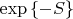 $\exp\left\{ - S \right\}$