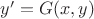$y'=G(x,y)$