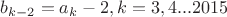 $b_{k-2}=a_k-2,k=3,4...2015$