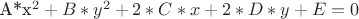 A*x^2+B*y^2+2*C*x+2*D*y+E=0