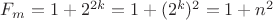 $F_m=1+2^{2k}=1+(2^k)^2=1+n^2$