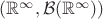 $(\mathbb{R}^\infty, \mathcal{B}(\mathbb{R}^\infty))$
