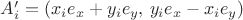 $A'_i = (x_i e_x + y_i e_y, \, y_i e_x - x_i e_y)$