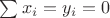 $\sum x_i = \sub y_i = 0$