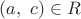 $(a,~c)\in R$