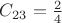 $C_{23}= \frac{2}{4}$