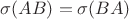 $\sigma(AB)=\sigma (BA)$