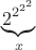 $\underbrace{2^{2^{2^{2}}}}_{x}$