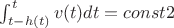 $\int_{t-h(t)}^tv(t)dt=const2$