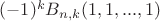 $(-1)^{k}B_{n,k}(1,1,...,1) $