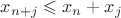 $x_{n+j}\leqslant x_n+x_j$