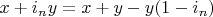 $x+i_n y=x+y-y (1-i_n)$