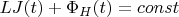$L J(t) + \Phi_H(t)=const$