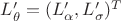 $L’_{\theta}= (L’_{\alpha}, L’_{\sigma})^T$ $L’_{\theta}= (L’_{\alpha}, L’_{\sigma})^T$