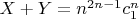 $X+Y=n^{2n-1}c_1^n$