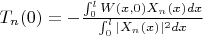 $T_n(0)=-\frac{\int_0^l W(x,0)X_n(x)dx}{\int_0^l|X_n(x)|^2dx}$