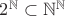 $2^\mathbb{N} \subset \mathbb{N}^\mathbb{N}$