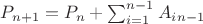 $P_{n+1}=P_n+\sum_{i=1}^{n-1}{A_i_{n-1}}$
