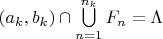 $(a_k,b_k)\cap\bigcup\limits_{n=1}^{n_k}F_n=\Lambda$