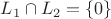 $L_1 \cap L_2 = \{ 0 \}$