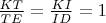 $\frac {KT} {TE}=\frac {KI} {ID}=1$