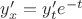 $y'_x=y'_te^{-t}$