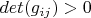 $det(g_{ij})>0$