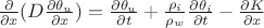 $\frac{\partial }{\partial x}(D\frac{\partial  \theta_u}{\partial x})=\frac{\partial  \theta_u}{\partial t}+\frac{\rho_i}{\rho_w}\frac{\partial  \theta_i}{\partial t} - \frac{\partial  K}{\partial x} $