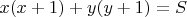 $x(x+1)+y(y+1)=S$